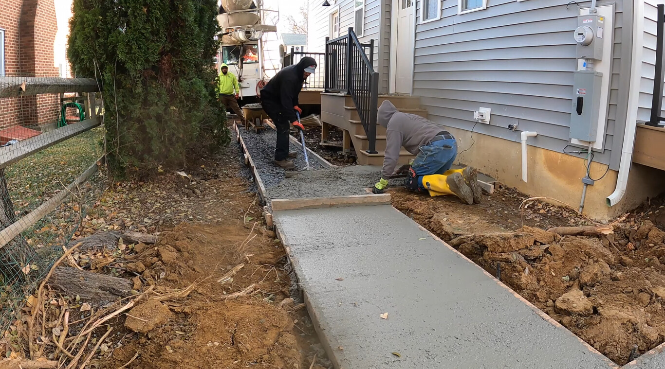 Concrete sidewalk and walkway installation services